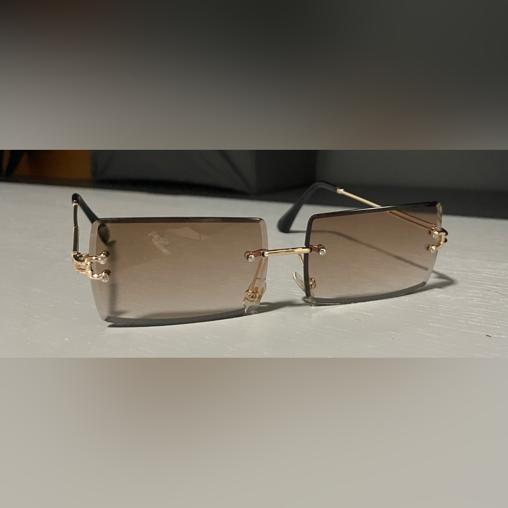 Brown rectangle glasses